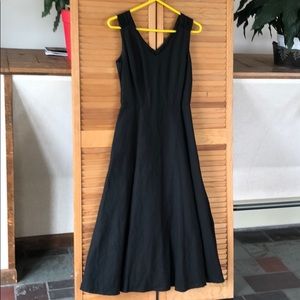 Black linen dress